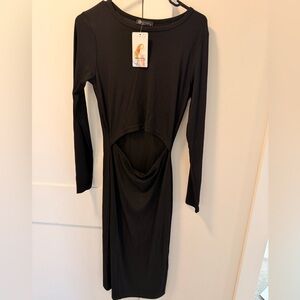 Elegant Black Long Sleeve Dress